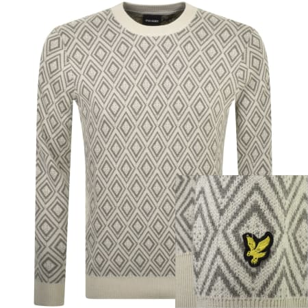 Product image for Lyle And Scott Monogram Intarsia Jumper Cream