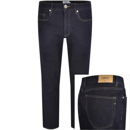 Product image for Farah Elm Dark Wash Slim Fit Jeans Blue