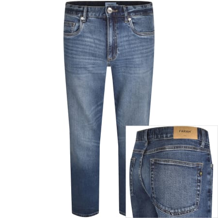 Product image for Farah Elm Mid Wash Slim Fit Jeans Blue
