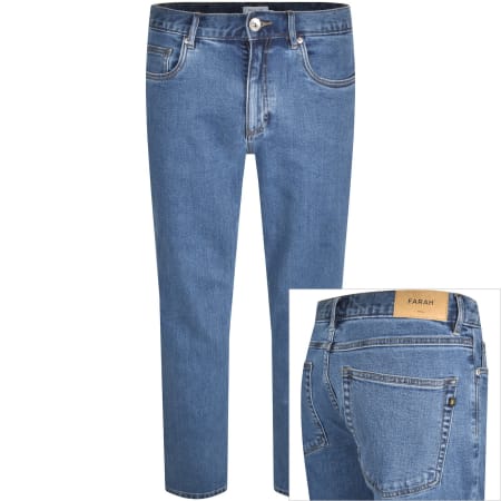Product image for Farah Elm Mid Wash Slim Fit Jeans Blue