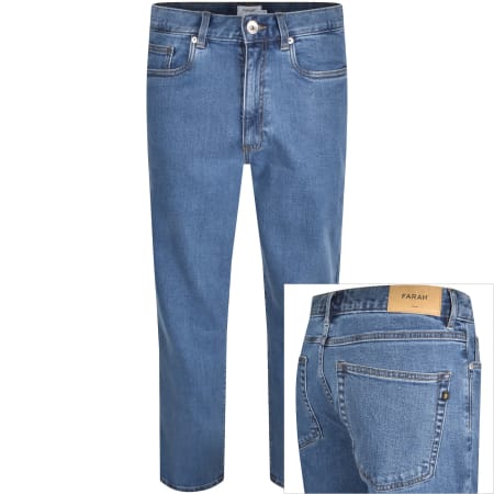 Product image for Farah Norwood Regular Fit Mid Wash Jeans Blue