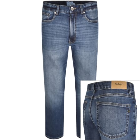 Product image for Farah Norwood Regular Fit Mid Wash Jeans Blue
