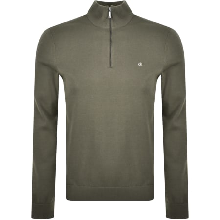 Product image for Calvin Klein Quarter Zip Jumper Grey