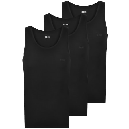 Product image for BOSS ONE 3 Pack Ribbed Vests Black