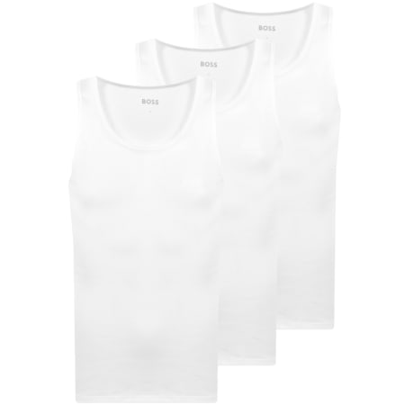 Product image for BOSS ONE 3 Pack Ribbed Vests White
