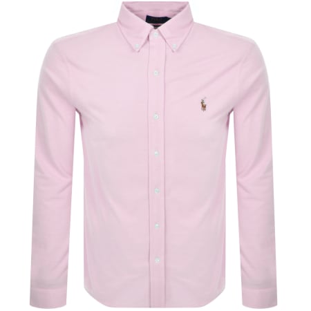 Product image for Ralph Lauren Knit Oxford Long Sleeved Shirt Pink