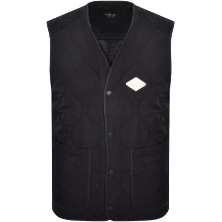 Product image for Replay Quilted Gilet Dark Navy