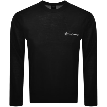 Product image for Armani Exchange Wool Blend Knit Jumper Black