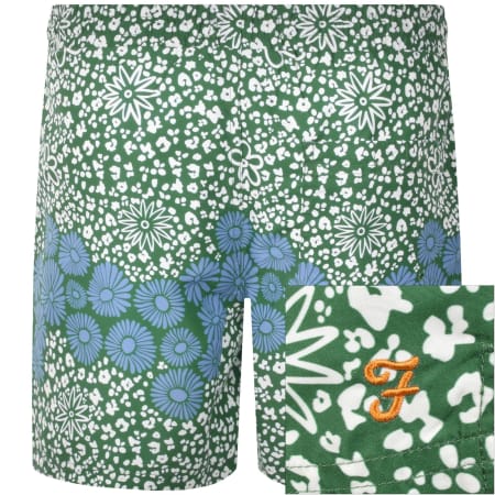 Product image for Farah Colbert Flower Print Swim Shorts Green