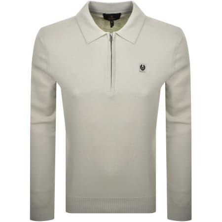 Product image for Belstaff Drift Knitted Polo T Shirt Grey