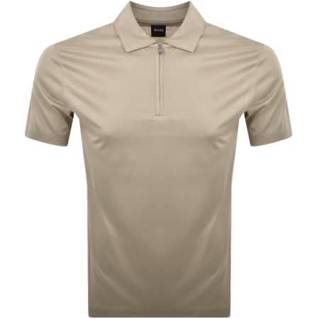 Product image for BOSS H Paras 50 Quarter Zip Polo Beige
