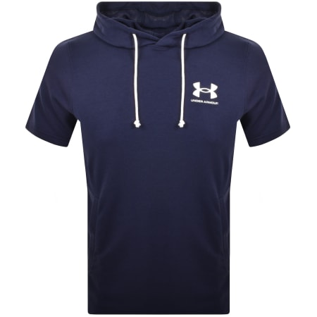 Product image for Under Armour Terry Short Sleeve Hoodie Navy