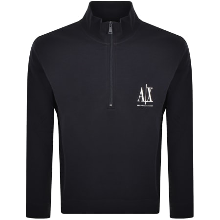 Product image for Armani Exchange Quarter Zip Sweatshirt Navy