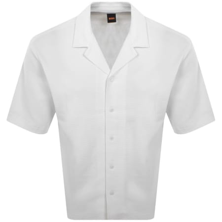 Product image for BOSS Waffle Oversized Shirt Natural White