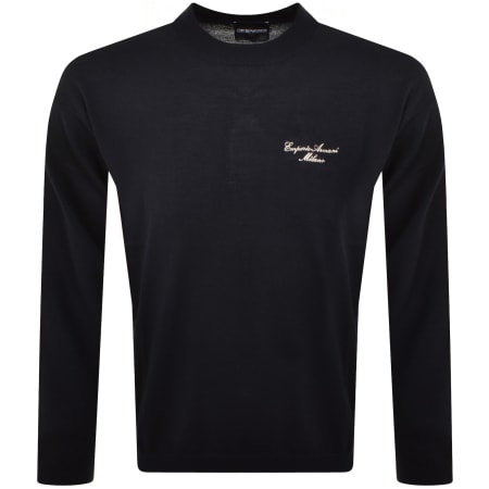 Product image for Emporio Armani Wool Jumper Blue Navy