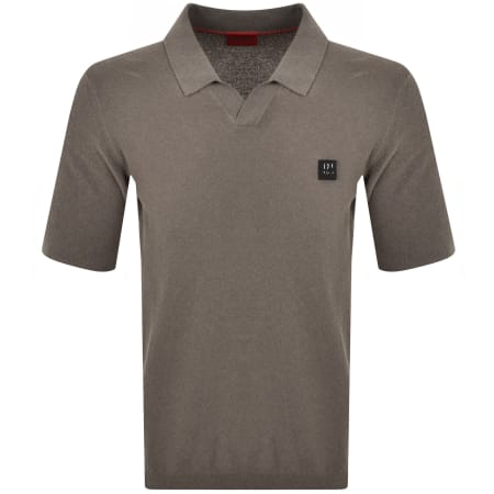 Product image for HUGO Shiplom Knit Polo Brown