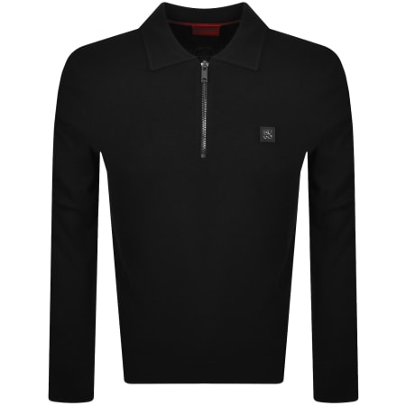 Product image for HUGO Sastone Quarter Zip Jumper Black