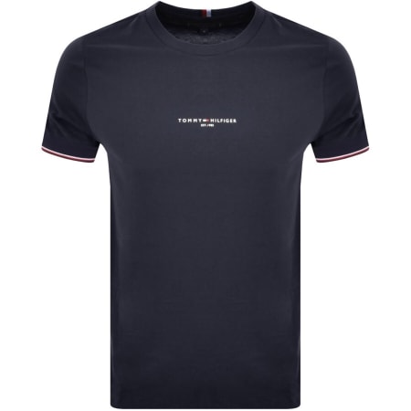 Product image for Tommy Hilfiger Tipped T Shirt Navy