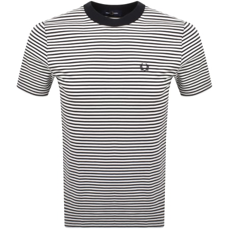Product image for Fred Perry Fine Stripe T Shirt Navy And White