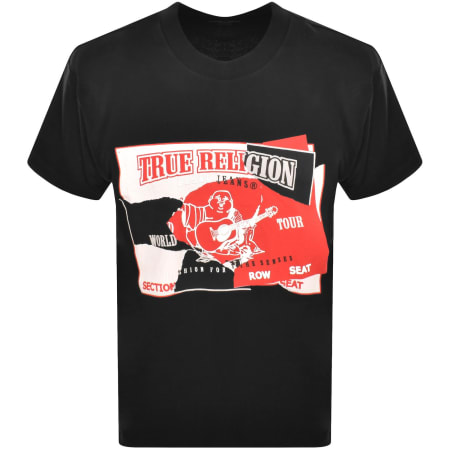 Product image for True Religion Short Sleeve Torn Logo T Shirt Black