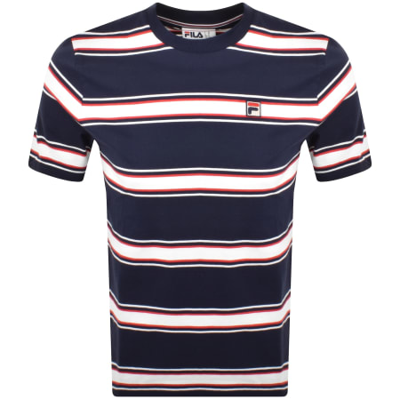 Product image for Fila Vintage Yarn Dye Stripe Sanders T Shirt Navy