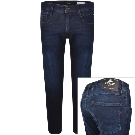 Product image for Replay Anbass Power Stretch Dark Wash Jeans Blue