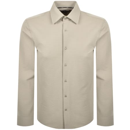 Product image for BOSS Hank Seersucker Shirt Dark Beige