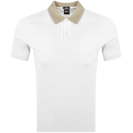 Product image for BOSS H Phillipson Slim Fit Polo Pastel White