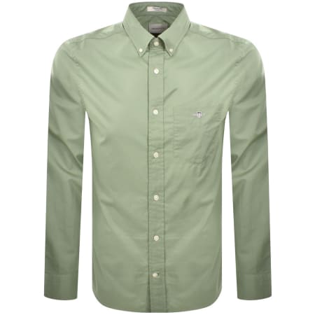 Product image for Gant Poplin Long Sleeved Shirt Green