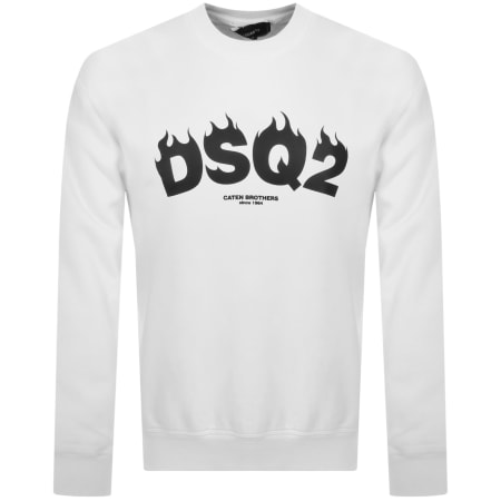 Product image for DSQUARED2 Crew Neck Logo Sweatshirt White