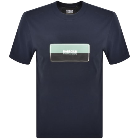 Product image for Barbour International Split Lozenge T Shirt Navy