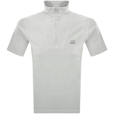Product image for CP Company Half Zip T Shirt Grey