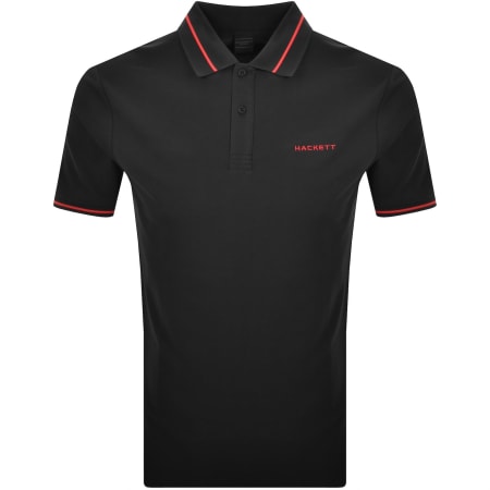 Product image for Hackett Sport Tipped Polo T Shirt Black
