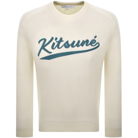 Product image for Maison Kitsune Logo Knit Jumper Cream