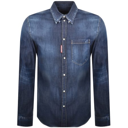 Product image for DSQUARED2 Dark Wash Tab Shirt Navy