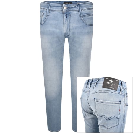 Product image for Replay Anbass Slim Fit Light Wash Jeans Blue