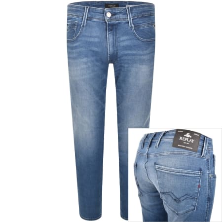 Product image for Replay Anbass Slim Fit Mid Wash Jeans Blue