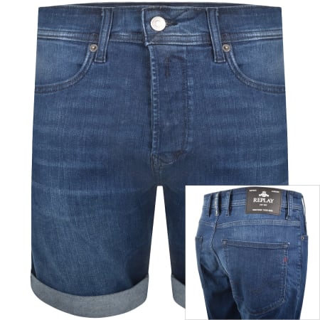 Product image for Replay Denim Shorts Dark Wash Blue
