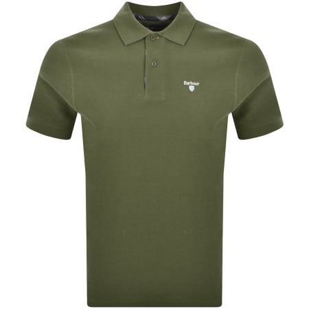 Product image for Barbour Tartan Pique Polo T Shirt Green