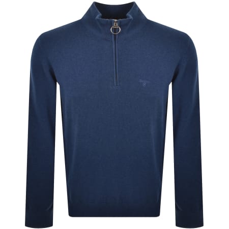 Product image for Barbour Half Zip Knit Jumper Inky Marl Blue