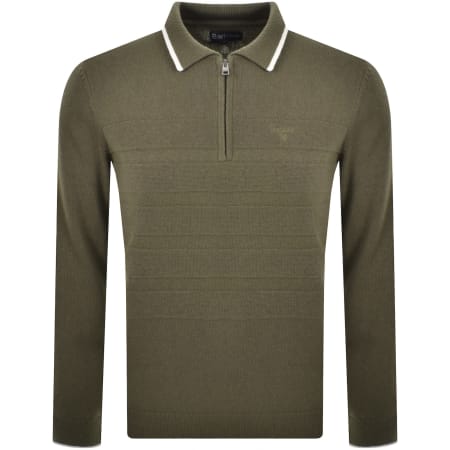 Product image for Barbour Fenhill Knitted Polo Mid Olive Green