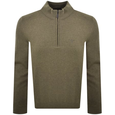 Product image for Barbour Avoch Half Zip Knitted Jumper Green