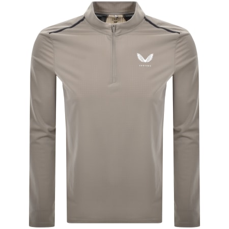Product image for Castore Lightweight Quarter Zip T Shirt Grey
