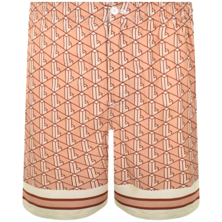 Product image for Lacoste Monogram Print Shorts Beige