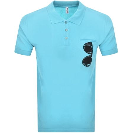 Product image for Moschino Swim Short Sleeved Polo T Shirt Blue