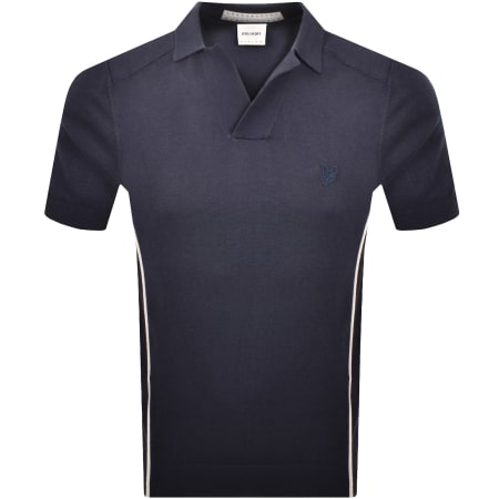 Product image for Lyle And Scott Seam Tipped Knit Polo T Shirt Navy