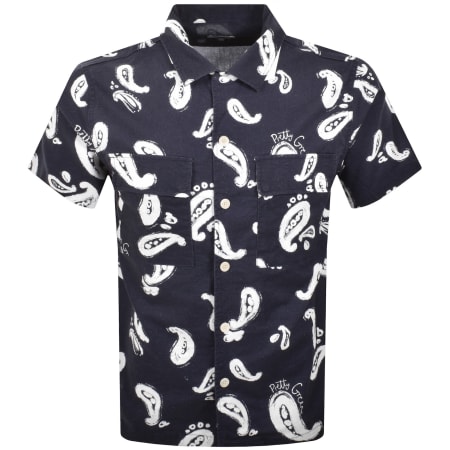 Product image for Pretty Green Widnes Paisley Shirt Navy