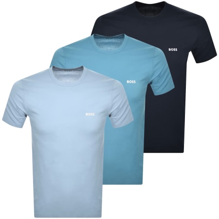 Product image for BOSS 3 Pack Crew Neck T Shirts Blue