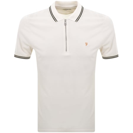 Product image for Farah Netton Short Sleeved Polo T Shirt Ecru