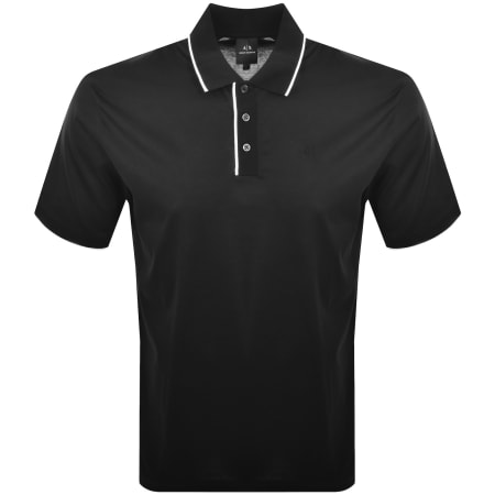 Product image for Armani Exchange Tipped Polo T Shirt Black